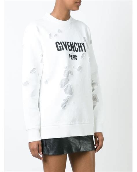 givenchy destroyed white|Givenchy sweatshirt sale.